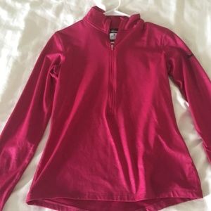 Nike Womens Dri-Fit 1/4 Zip, Medium, Pink